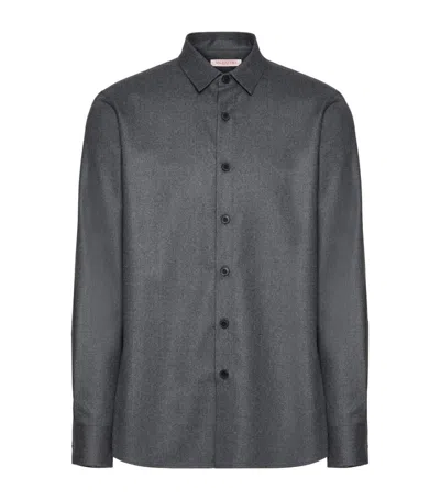Valentino Virgin Wool-cashmere Shirt In Grey
