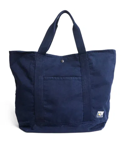 Sunspel Large Cotton Tote Bag In Blue