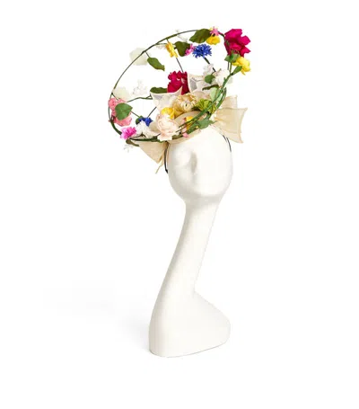 Rachel Trevor-morgan Floral Cage Fascinator Headband In Multi