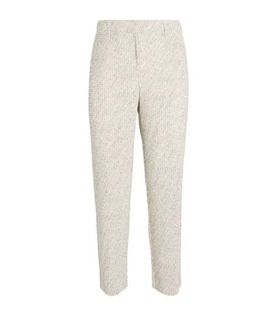 Issey Miyake Diagonals Striped Trousers In Ivory