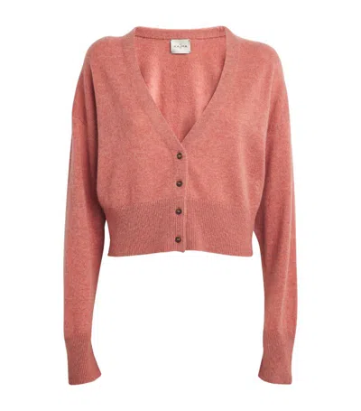 Le Kasha Organic Cashmere Cropped Cardigan In Pink