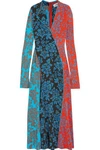 DIANE VON FURSTENBERG PANELED PRINTED SILK MAXI DRESS