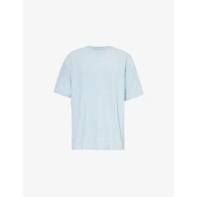 Givenchy Mens Sky Blue 4g Terry-textured Cotton-blend T-shirt