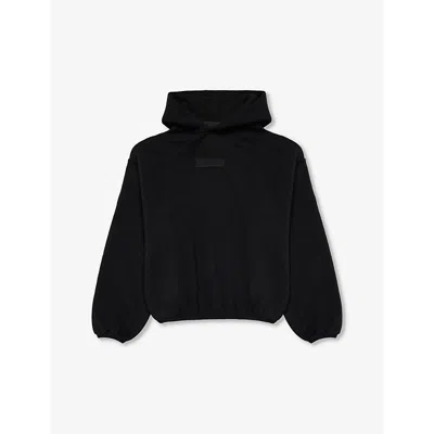 Essentials Fear Of God  Boys Black Kids'  Brand-print Relaxed-fit Cotton-jersey Hoody 2-16