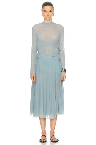 Proenza Schouler Riley Pleated Jersey Midi Dress In Light Blue