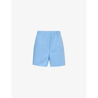 The Frankie Shop Womens Blue Lui Elasticated-waist Cotton-poplin Shorts