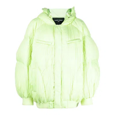 Chen Peng Hooded Padded-design Jacket In Green
