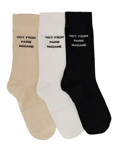 Drôle De Monsieur Pack Of Three Socks In Multicolour
