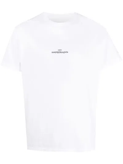 Maison Margiela Distorted Logo T-shirt Clothing In White