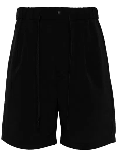 Snow Peak Logo-print Velvet Shorts In Black
