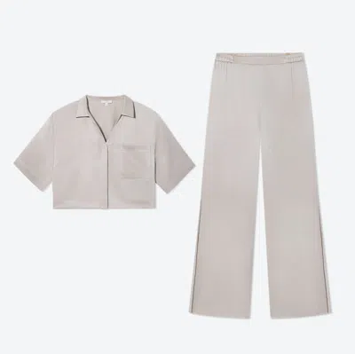 Lunya Washable Silk High Rise Pant Set In Cloud