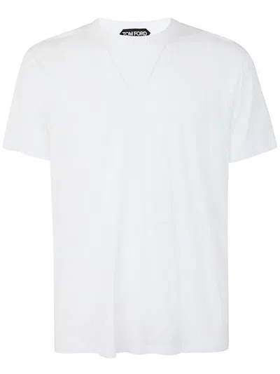 Tom Ford Cut And Sewn Crew Neck T-shirt Clothing In White
