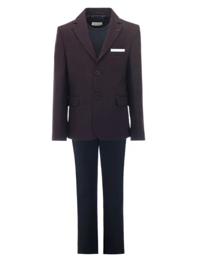 Moustache Kids' Olivero Single-breasted Suit In Red