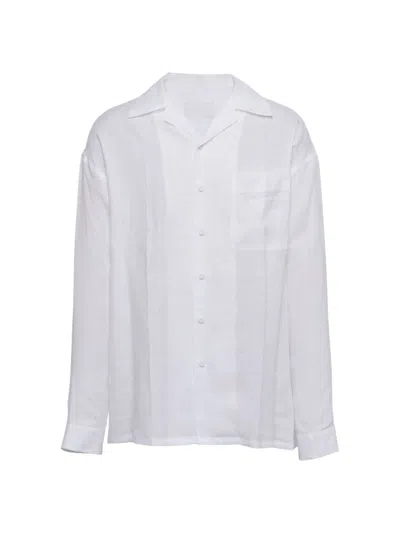 Prada Linen Shirt In White