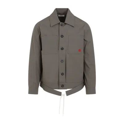 Craig Green Mens Olive Circle Belted-hem Regular-fit Cotton Worker Jacket
