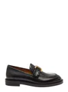 Chloé Marcie Leather Chain Loafers In Black
