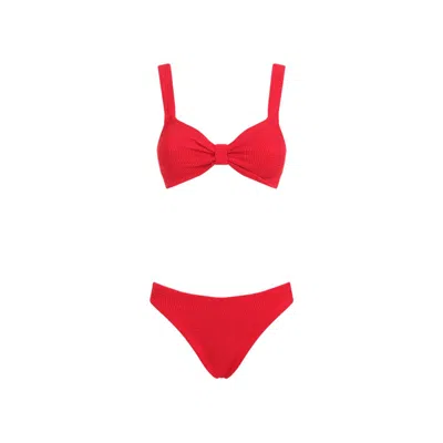 Hunza G Bonnie Sweetheart-neck Bikini - Red - Red