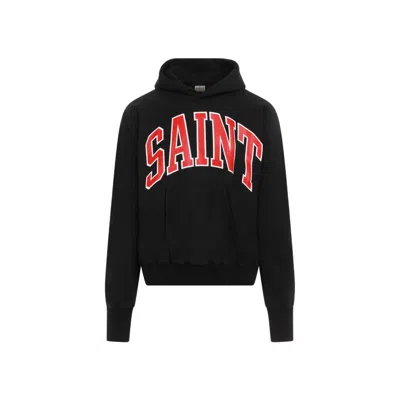Saint Mxxxxxx Logo-print Cotton-blend Hoodie In Black