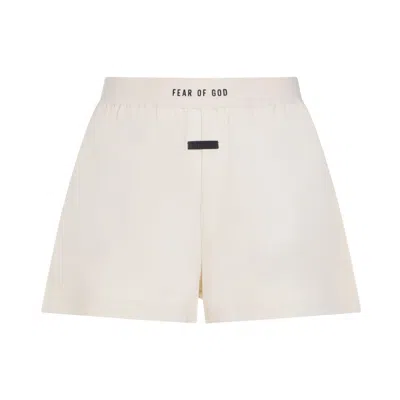 Fear Of God Logo-waistband Cotton Shorts In White