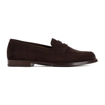 Dunhill Audley Penny Suede Loafers In Brown