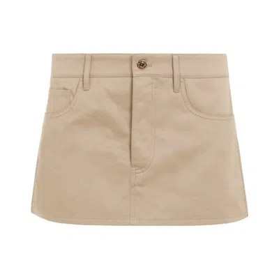 Miu Miu A-line Mini Skirt In Neutrals