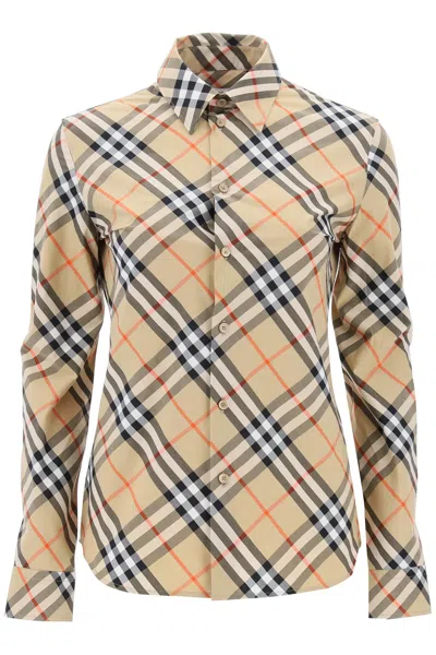 Burberry Ered Cotton Shirt In Beige