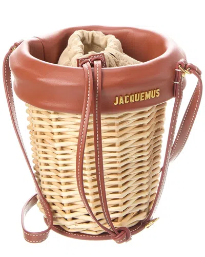 Jacquemus Le Panier Seau Woven Bucket Bag In Brown
