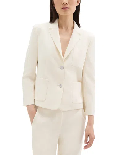 Theory Boxy Patch Pocket Blazer In Admiral Crepe In White