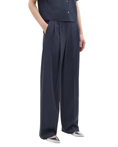 Theory Double Pleat Pant In Good Wool In Blue