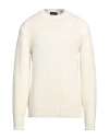Roberto Collina Man Sweater Cream Size 38 Baby Alpaca Wool, Nylon, Wool In White