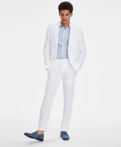Bar Iii Men's Slim-fit Linen Suit Jackets, Created For Macy's In White