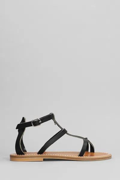 Kjacques Ankle-buckle Flat Sandals In Black