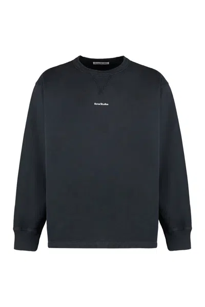 Acne Studios Cotton Crew-neck Sweatshirt In Black