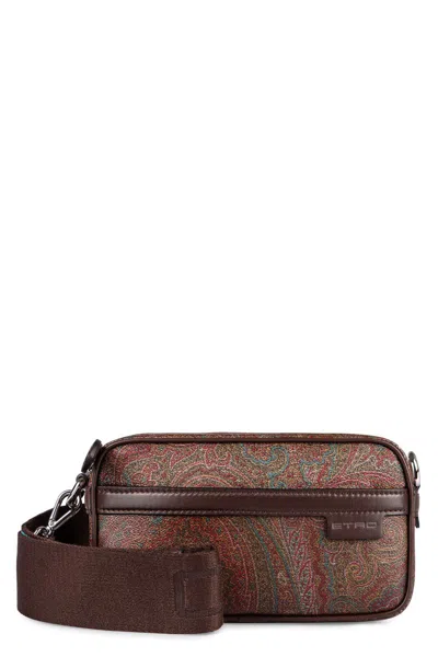 Etro Paisley-print Small Shoulder Bag In Brown
