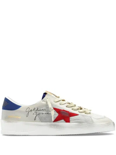 Golden Goose Sneakers In White/blue/red