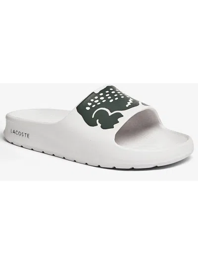 Lacoste Mens Logo Slide Slippers In White