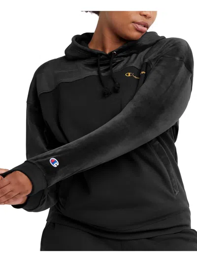 Champion Womens Logo Hooded Sweatshirt In Black