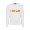 Hugo Cotton-terry Sweatshirt With Puffed Flame Logo In White
