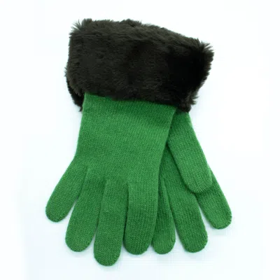 Portolano Gloves With Fur Cuff In Green