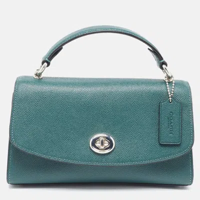 Coach Leather Tilly Top Handle Bag In Green