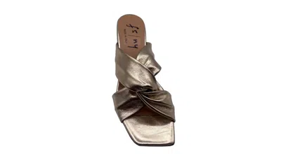 French Sole Landon Heeled Shoes In Platino Metallic In Gold