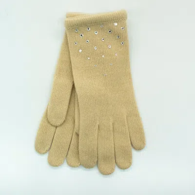 Portolano Cashmere Gloves With Stones In Gold