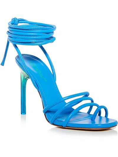 Off-white Womens Leather Gladiator Sandals In Blue