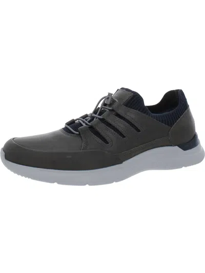 Rockport Mens Leather Casual And Fashion Sneakers In Grey