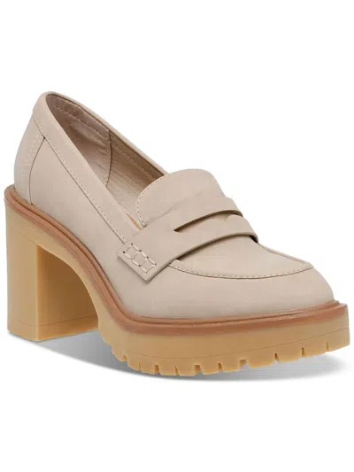 Dolce Vita Jay Jay Womens Leather Loafers In Beige