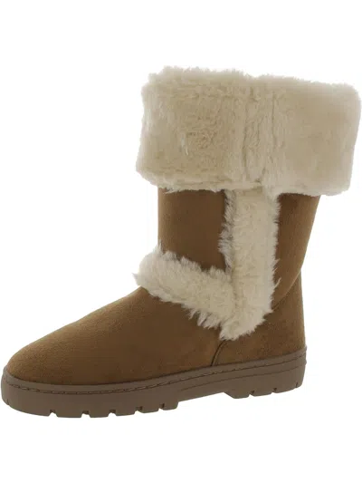 Style & Co Womens Faux Suede Winter & Snow Boots In White