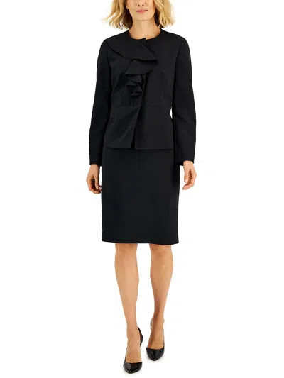 Le Suit Petites Womens 2pc Polyester Skirt Suit In Black