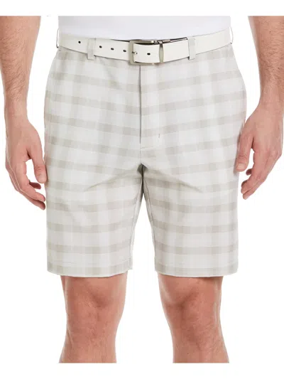 Pga Tour Mens Plaid Polyester Casual Shorts In White