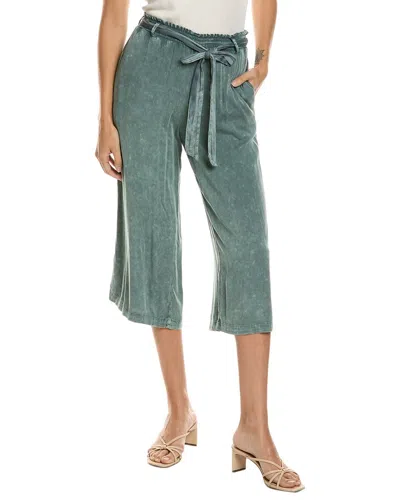 Chaser Heirloom Cropped Paperbag Pant In Green