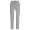 Hugo Boss Slim-fit Trousers In Stretch-cotton Satin In Grey